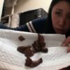 糞を見せ付ける女性